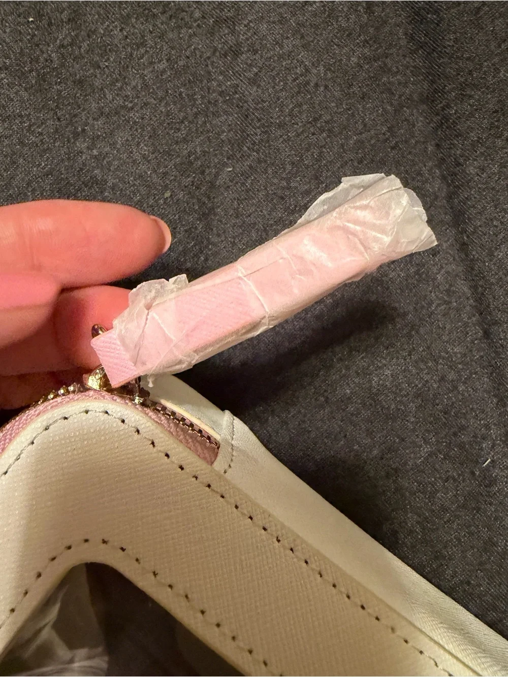 Truffle for Neiman Marcus Clear-Window Cosmetic Case in Pink and Cream